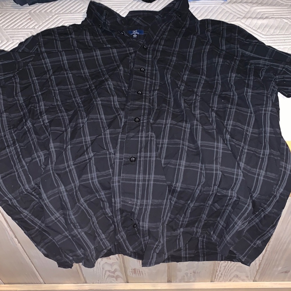 Geroge Black Button Up short sleeve Dress 2XL